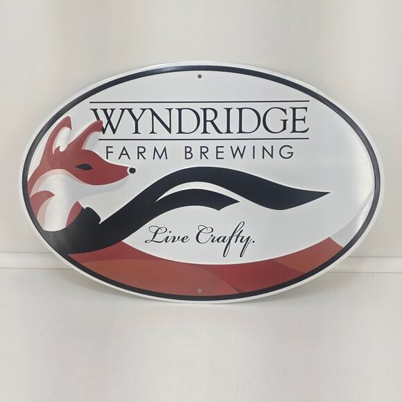 Wyndridge Farm Brewing Oval Metal Sign — Brewery / Farm Display Plaque Decor - Picture 1 of 6